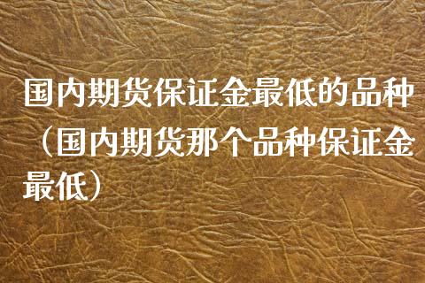 国内期货保证金最低的品种（国内期货那个品种保证金最低）