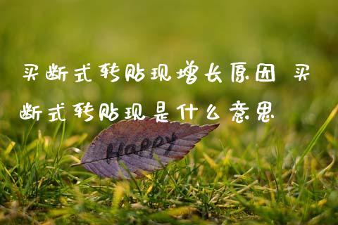 式转贴现增长原因 式转贴现是什么意思