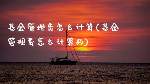 基金管理费怎么计算(基金管理费怎么计算的)