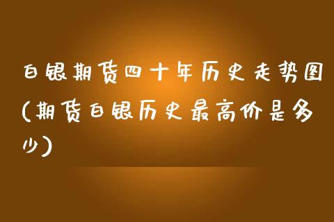 白银期货四十年历史走势图(期货白银历史最高价是多少)