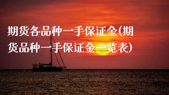 期货各品种一手保证金(期货品种一手保证金一览表)