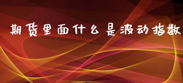 期货里面什么是波动指数