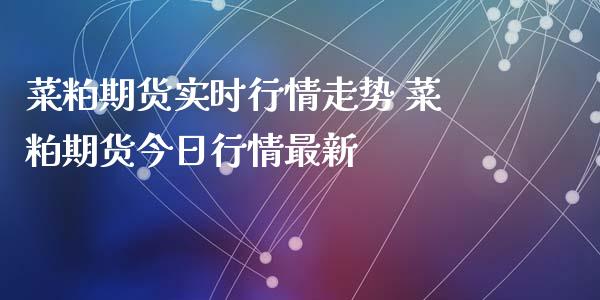 菜粕期货实时行情走势 菜粕期货今日行情最新