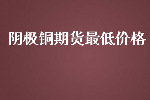 阴极铜期货最低价格
