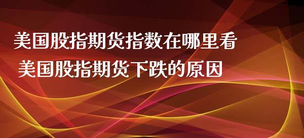 美国股指期货指数在哪里看 美国股指期货下跌的原因