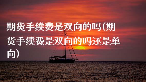 期货手续费是双向的吗(期货手续费是双向的吗还是单向)