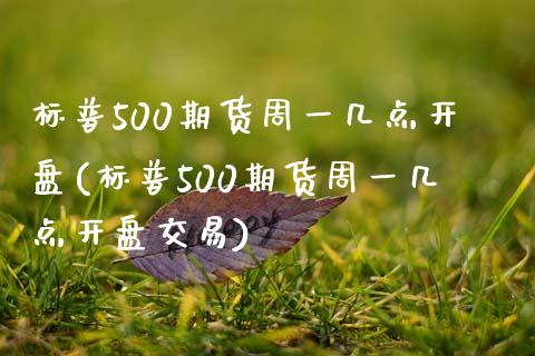 标普500期货周一几点开盘(标普500期货周一几点开盘交易)