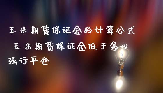 玉米期货保证金的计算公式 玉米期货保证金低于多少强行平仓