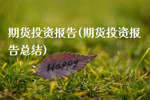 期货投资报告(期货投资报告总结)