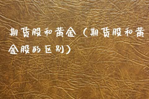 期货股和黄金（期货股和黄金股的区别）