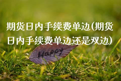 期货日内手续费单边(期货日内手续费单边还是双边)