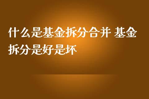 什么是基金拆分合并 基金拆分是好是坏_基金理财_第1张_宇龙理财网 什么是基金拆分合并 基金拆分是好是坏_https://www.dglong8.com_基金理财_第1张