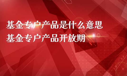 基金专户产品是什么意思 基金专户产品期_https://www.dglong8.com_基金理财_第1张