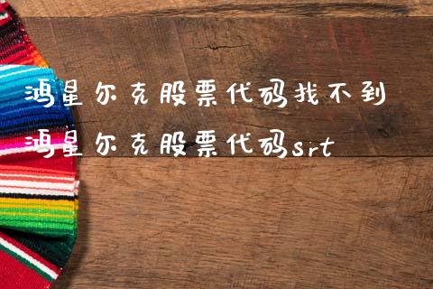 鸿星尔克股票代码找不到 鸿星尔克股票代码srt