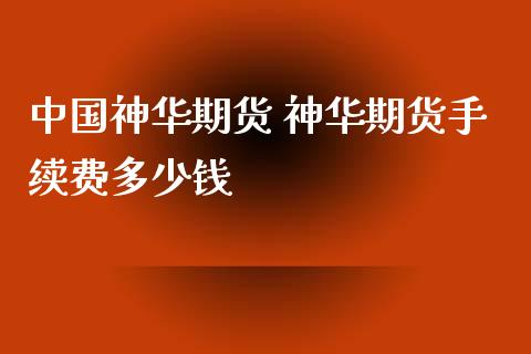 中国神华期货 神华期货手续费多少钱_https://www.dglong8.com_期货理财_第1张