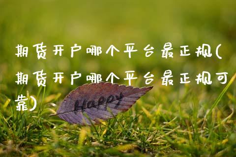 期货开户哪个平台最正规(期货开户哪个平台最正规可靠)