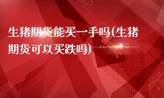 生猪期货能买一手吗(生猪期货可以买跌吗)