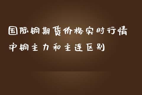 国际铜期货价格实时行情 沪铜主力和主连区别
