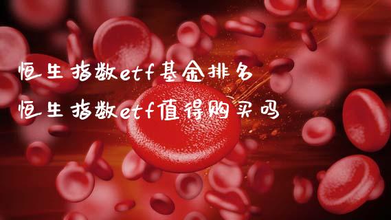 恒生指数etf基金排名 恒生指数etf值得购买吗