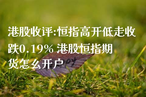 港股收评:恒指高开低走收跌0.19% 港股恒指期货怎么开户