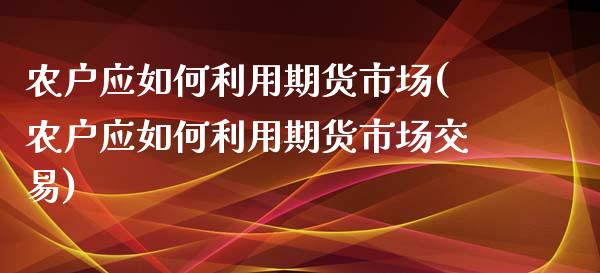 农户应如何利用期货市场(农户应如何利用期货市场交易)