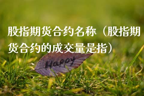 股指期货合约名称（股指期货合约的成交量是指）