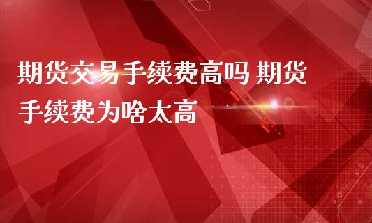 期货交易手续费高吗 期货手续费为啥太高