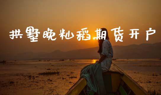 拱墅晚籼稻期货开户