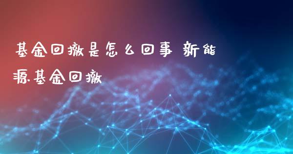 基金回撤是怎么回事 新能源基金回撤