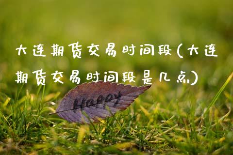 大连期货交易时间段(大连期货交易时间段是几点)