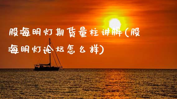 股海明灯期货量柱讲解(股海明灯怎么样)
