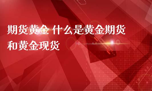 期货黄金 什么是黄金期货和黄金现货