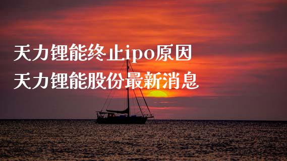 天力锂能终止ipo原因 天力锂能股份最新消息