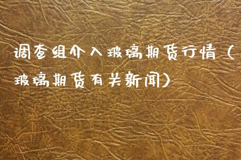 调查组介入玻璃期货行情（玻璃期货有关新闻）