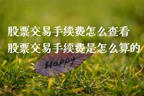 股票交易手续费怎么查看 股票交易手续费是怎么算的_股票理财_第1张_宇龙理财网 股票交易手续费怎么查看 股票交易手续费是怎么算的_https://www.dglong8.com_股票理财_第1张
