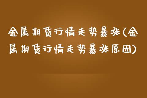 金属期货行情走势暴涨(金属期货行情走势暴涨原因)