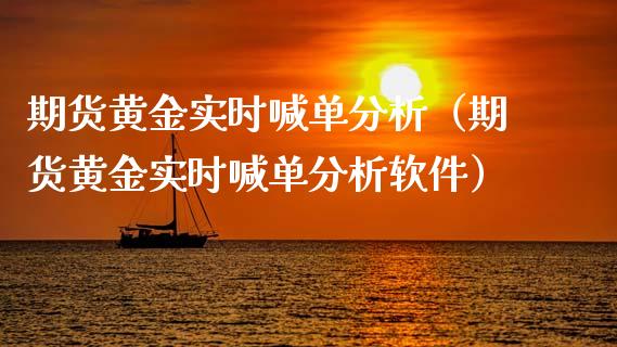 期货黄金实时喊单分析（期货黄金实时喊单分析软件）