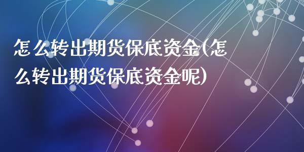 怎么转出期货保底资金(怎么转出期货保底资金呢)