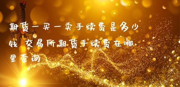 期货一买一卖手续费是多少钱 交易所期货手续费在哪里查询