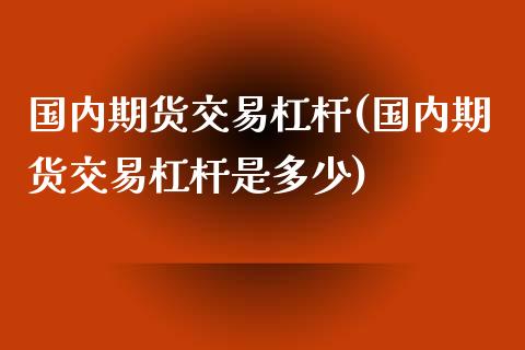 国内期货交易杠杆(国内期货交易杠杆是多少)