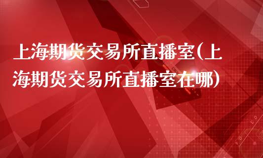 上海期货交易所直播室(上海期货交易所直播室在哪)