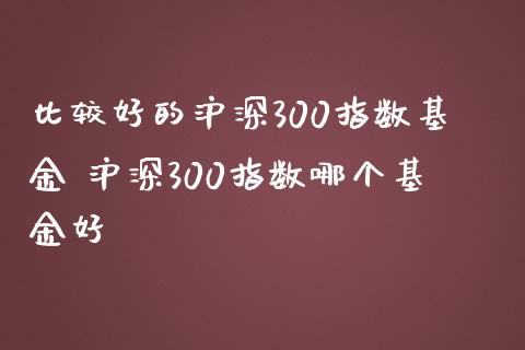 比较好的沪深300指数基金 沪深300指数哪个基金好_期货理财_第1张_宇龙理财网 比较好的沪深300指数基金 沪深300指数哪个基金好_https://www.dglong8.com_期货理财_第1张