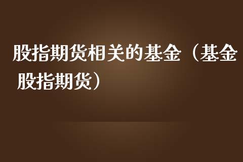 股指期货相关的基金（基金 股指期货）