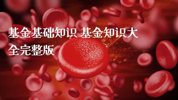 基金基础知识 基金知识大全完整版
