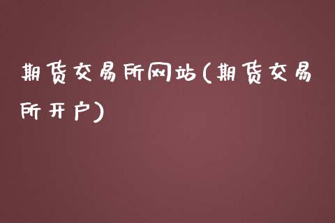 期货交易所网站(期货交易所开户)