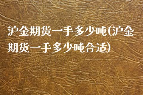 沪金期货一手多少吨(沪金期货一手多少吨合适)