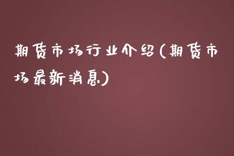 期货市场行业介绍(期货市场最新消息)