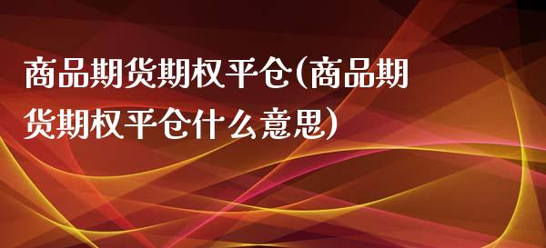商品期货期权平仓(商品期货期权平仓什么意思)