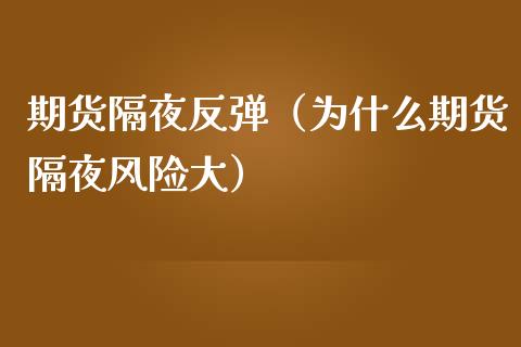 期货隔夜反弹（为什么期货隔夜风险大）