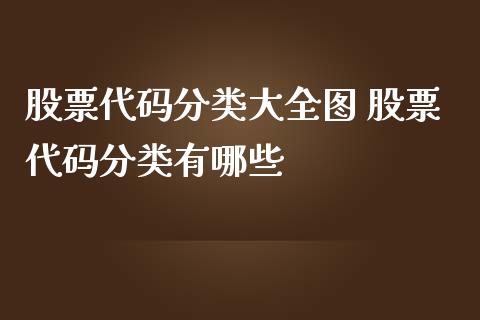 股票代码分类大全图 股票代码分类有哪些_https://www.dglong8.com_股票理财_第1张